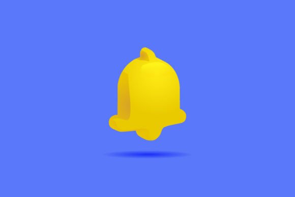 3d Bell Design Vector Isolated Graphics