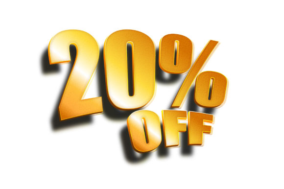3D Text Design of 20 off Graphics