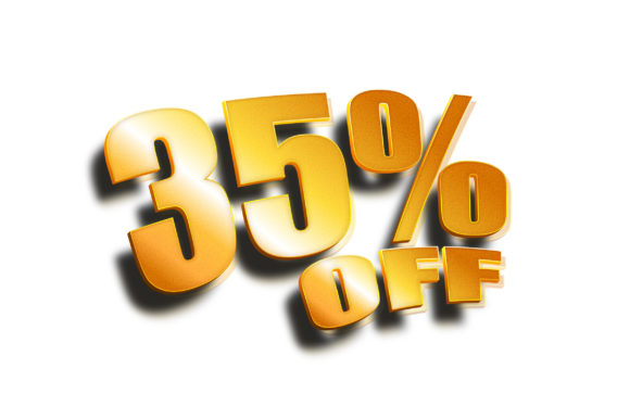 3D Text Design of 35 off Graphics
