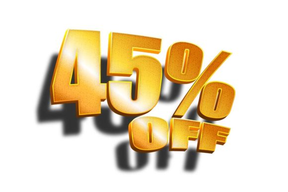 3D Text Design of 45 Off: A Freebie Graphic for Crafters
