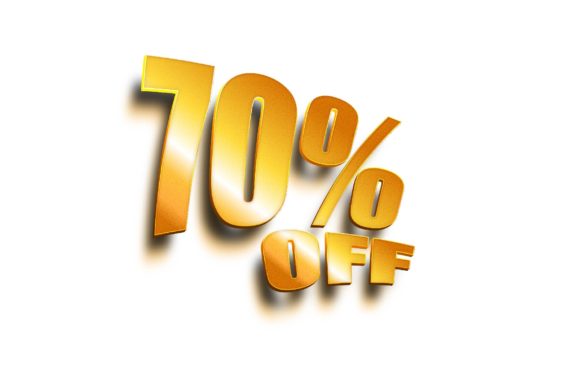 3D Text Design of 70 Off – A Freebie Graphic for Creative Sellers