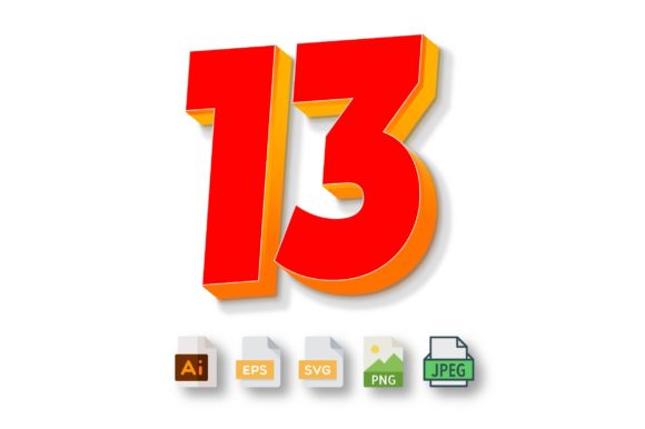 3D Text Design of Letter 13 Graphics Review