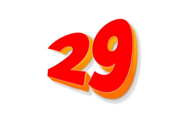 3D Text Design of Letter 29 for Handmade Graphics & Templates
