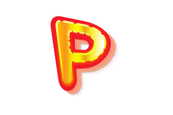 3D Text Design of Letter P – A Graphic Template for Creative Crafting