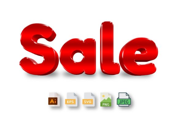 3D Text Design of Sale for Modern Marketing Graphics