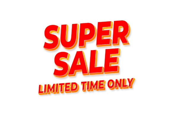 3D Text Design of Super Sale Limited Tim Graphics