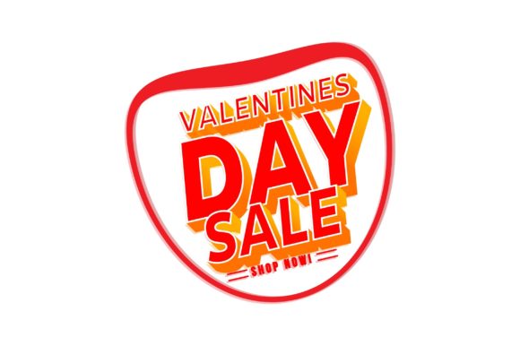 3D Text Design of Valentines Day Sale Graphics