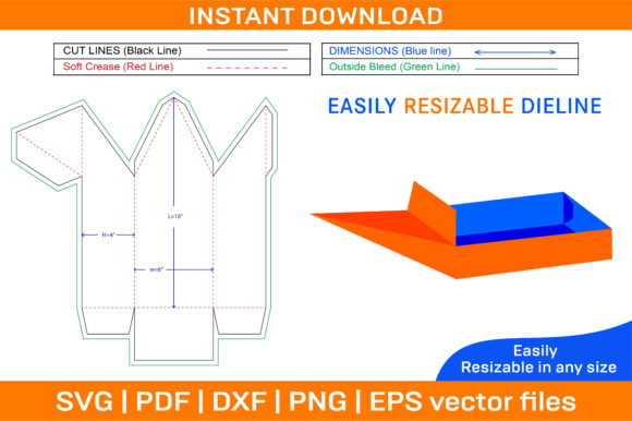 Boat Die Cut Template and 3D Boat Design