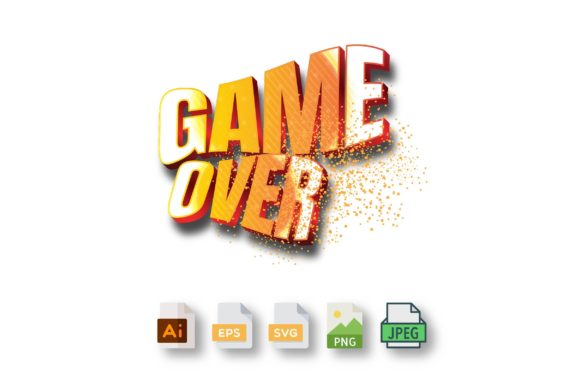 Game over 3d Text Design Graphics for Crafters
