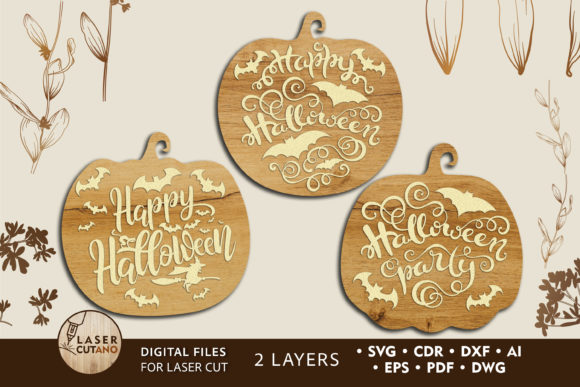 Halloween Pumpkin Layered Laser Cut File for Autumn Amp Projects