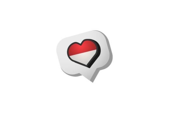 Indonesia Love 3d Icon Design Vector Graphics and Illustrations