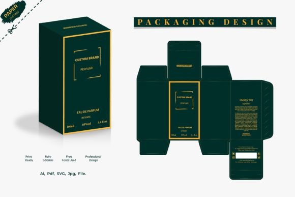 Luxury Perfume Packaging 3d Box Design for Graphics and Cosmetic Packaging