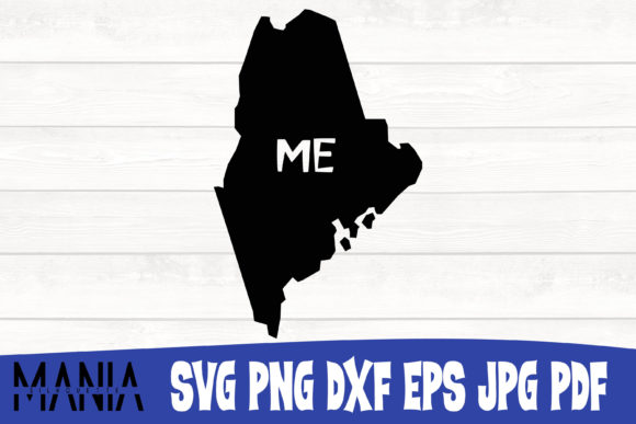 Maine State SVG Silhouette Graphics for Graphic Templates