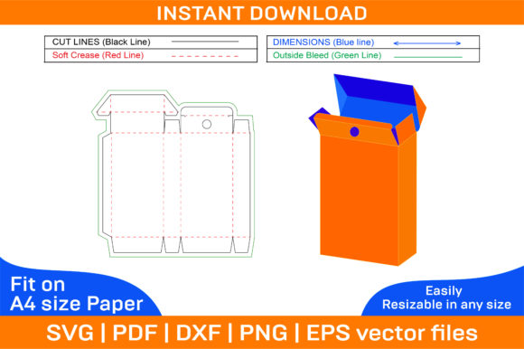 Mints Packaging Box Dieline Template Graphics and Print Templates
