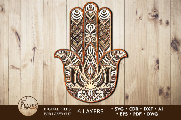 Multilayer Cut File HAMSA for Laser Cut