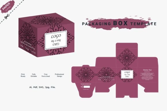 Packaging Design, 3d Box Perfume Luxury Graphics in Boxes Amp
