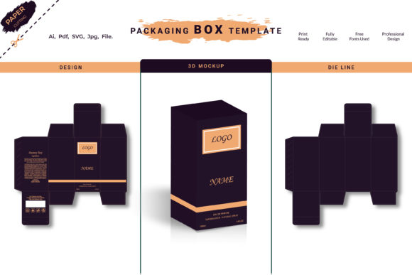 Perfume Luxury Box Packaging 3d Design Graphics in Boxes Amp