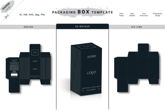 Product Box Packaging Design 3D Template: Graphics for Boxes Amp