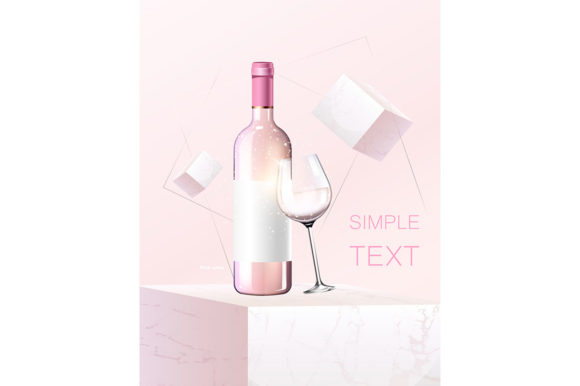 Rose Wine Realistic Product Vector Graphics and Crafts